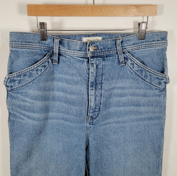 Madewell Distressed 11" High Rise Flare Jeans Size 31 - Picture 3 of 10